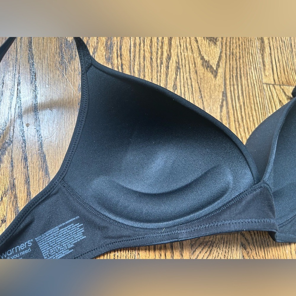 Warner's Black Elements of Bliss Padded Bra 34C NWT! - Picture 6 of 7